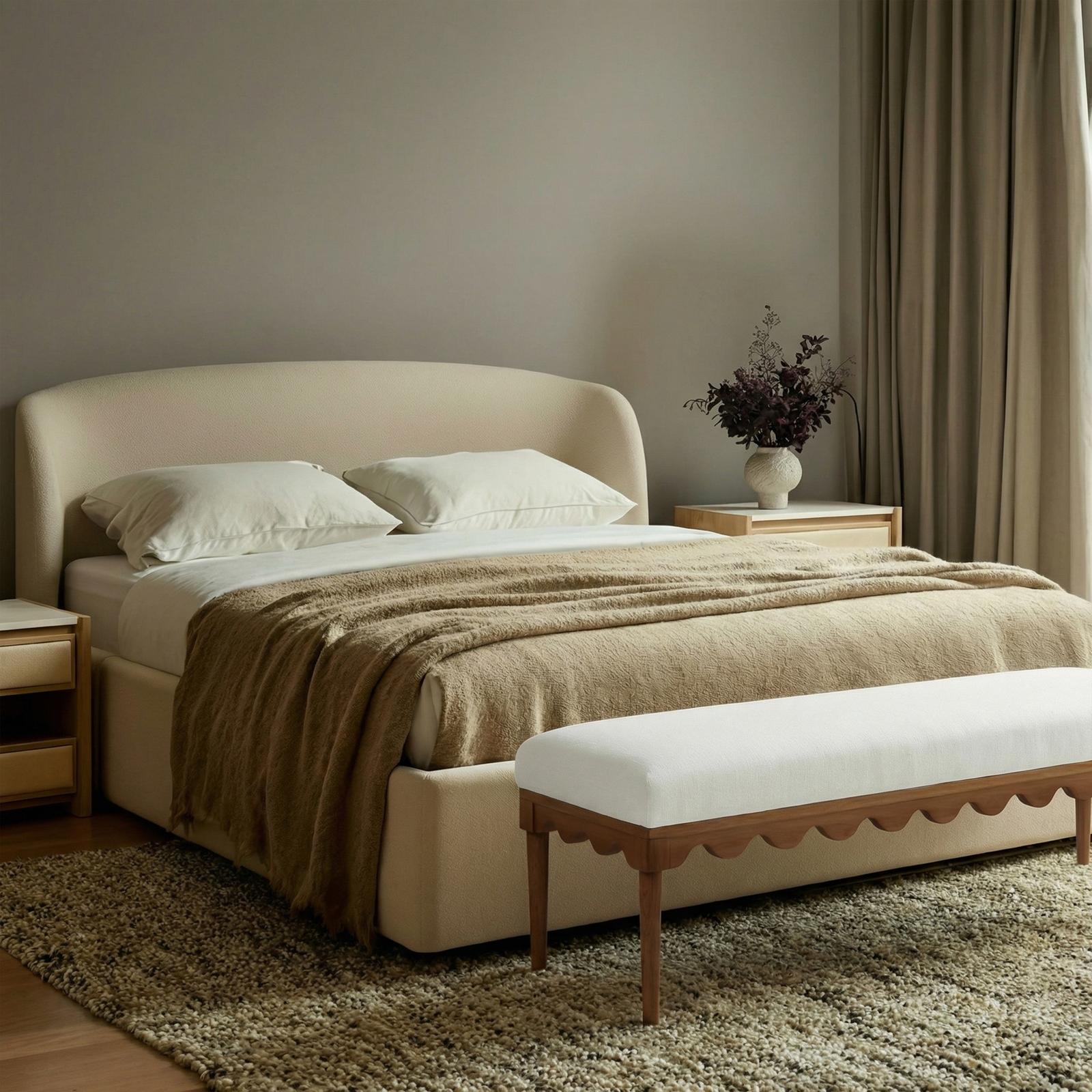 TOV Furniture Oodle Performance Vegan Mohair Bench