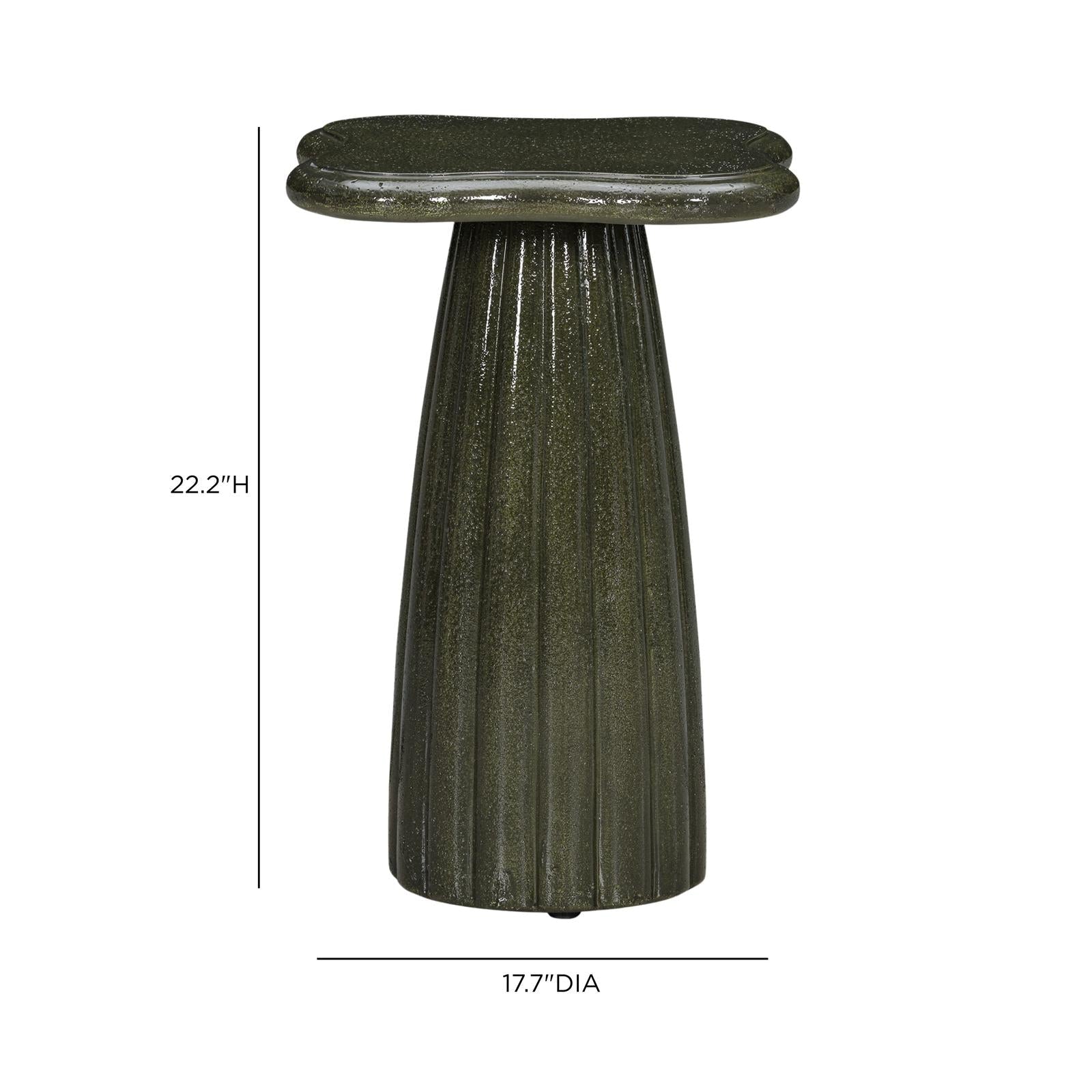 TOV Furniture Addison Green Concrete Indoor/Outdoor Side Table