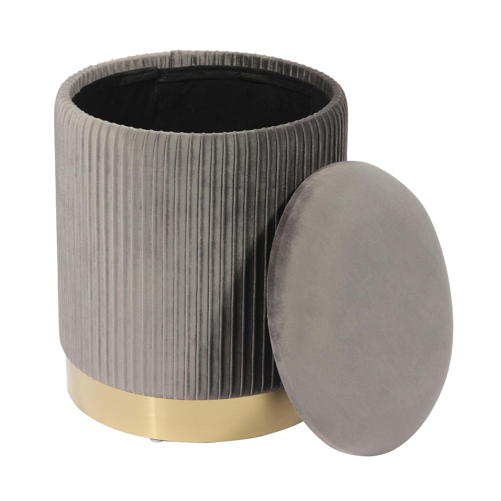 TOV Furniture Zoe Velvet Storage Ottoman