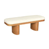 TOV Furniture Ollie White Boucle Wooden Bench
