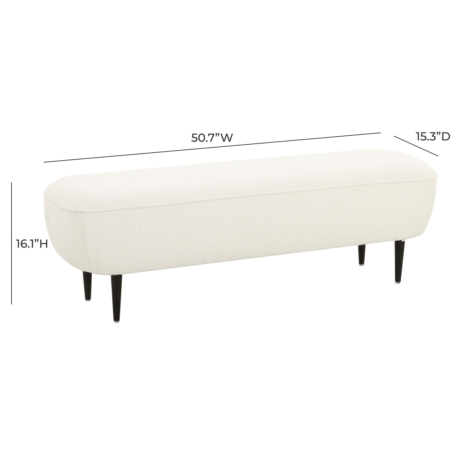 TOV Furniture Denise Cream Boucle Bench