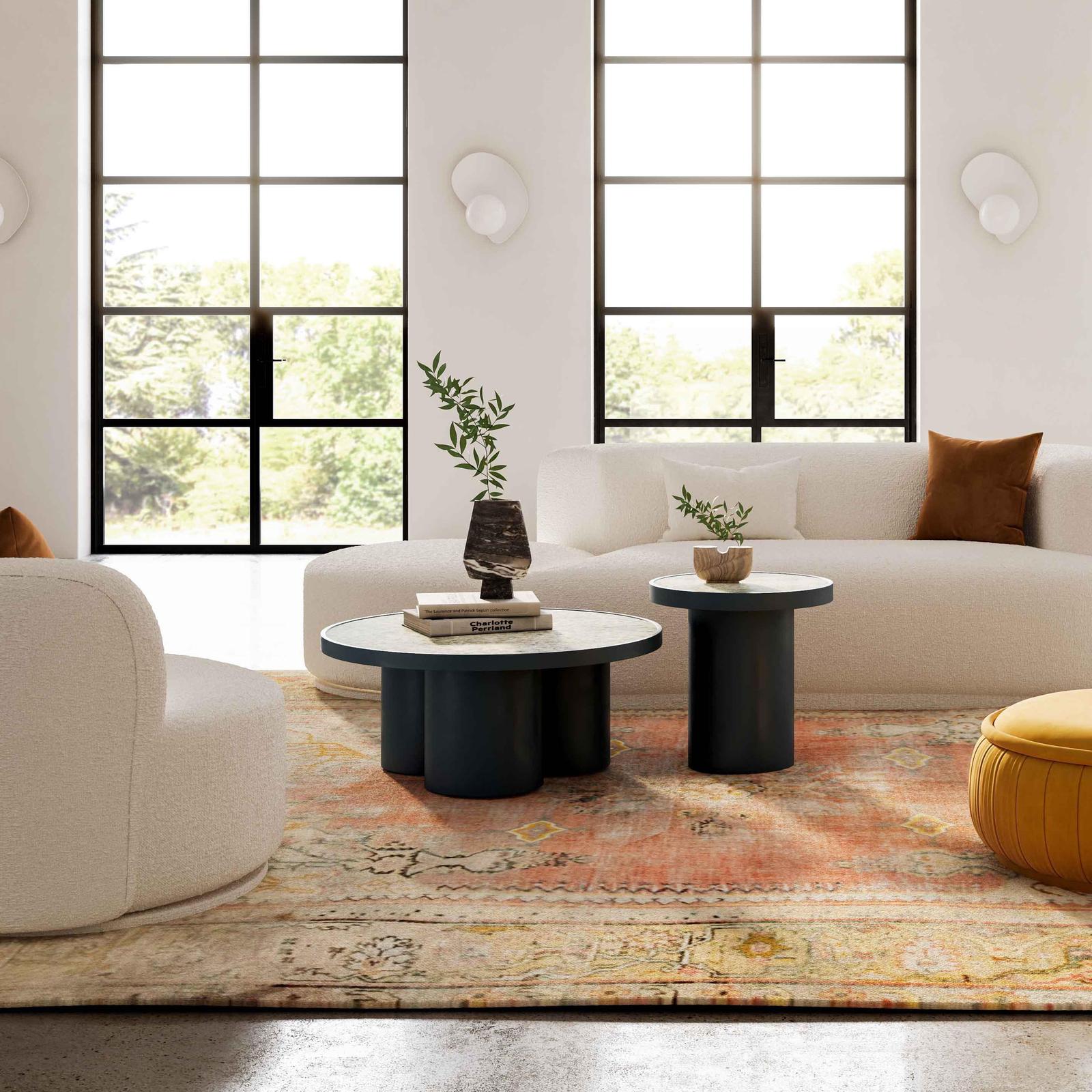 TOV Furniture Nautilus Antique Silver Mirrored Coffee Table