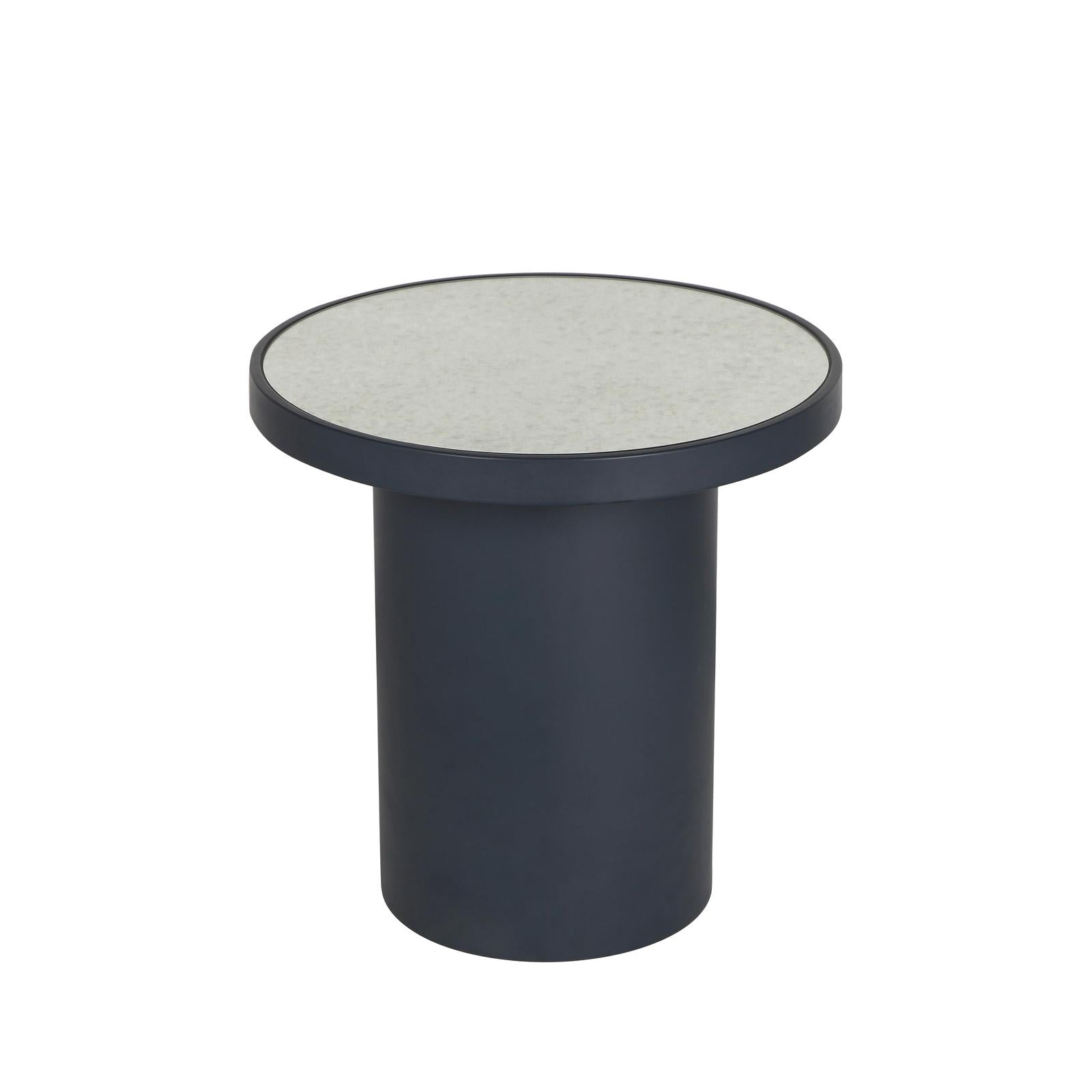 TOV Furniture Nautilus Antique Silver Mirrored Side Table
