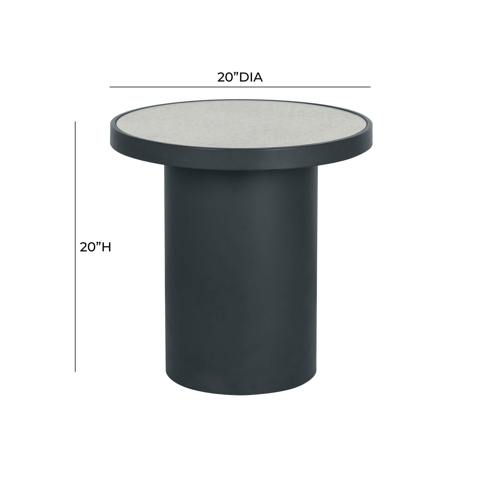 TOV Furniture Nautilus Antique Silver Mirrored Side Table