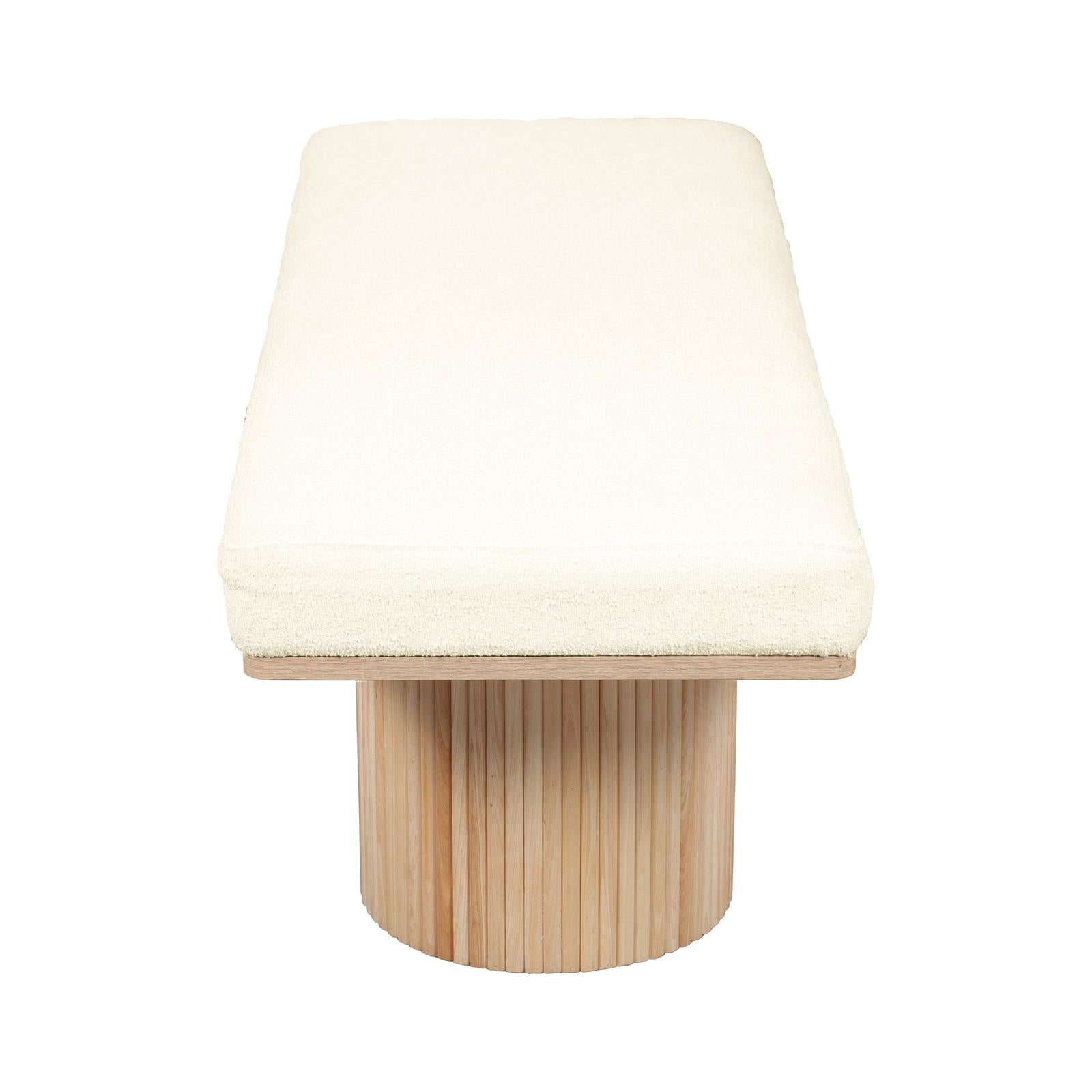 TOV Furniture Sagano White Dyed-Yarn Bench