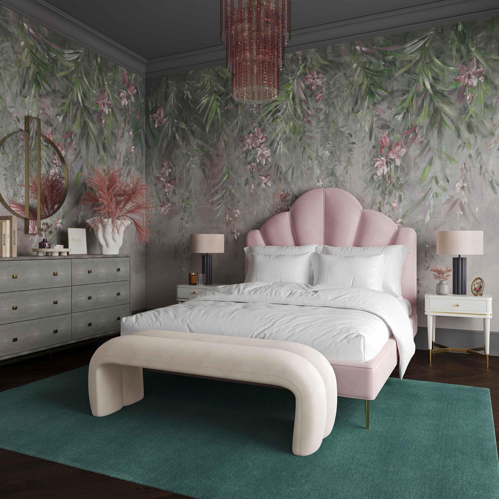 TOV Furniture Leigh Velvet Channeled Bench