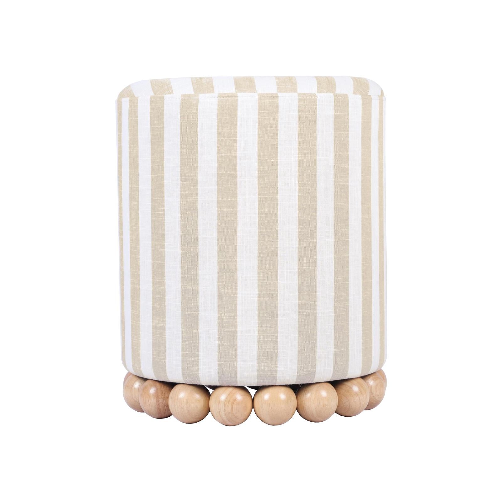 TOV Furniture Dex Striped Linen Ottoman