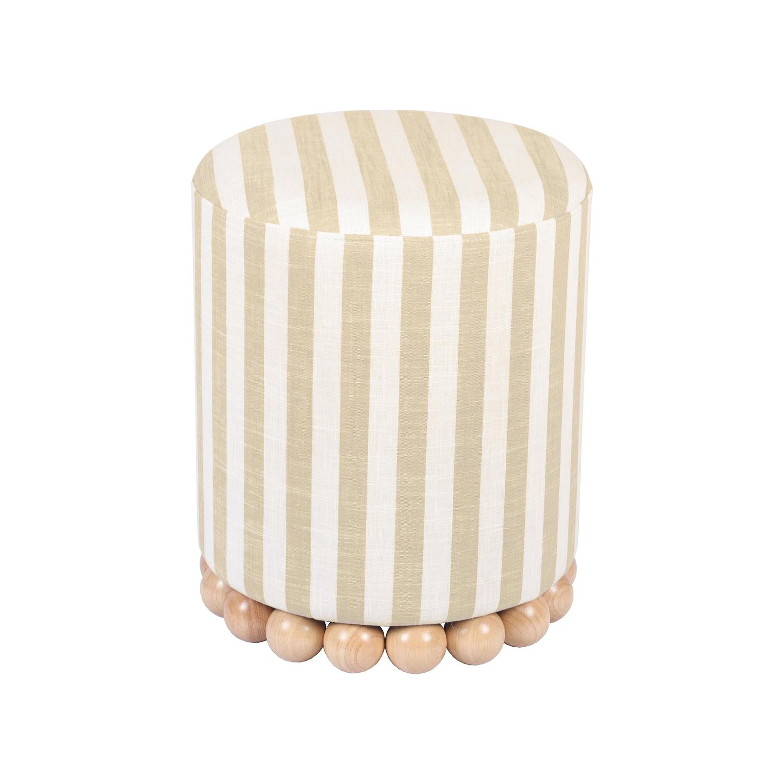 TOV Furniture Dex Striped Linen Ottoman