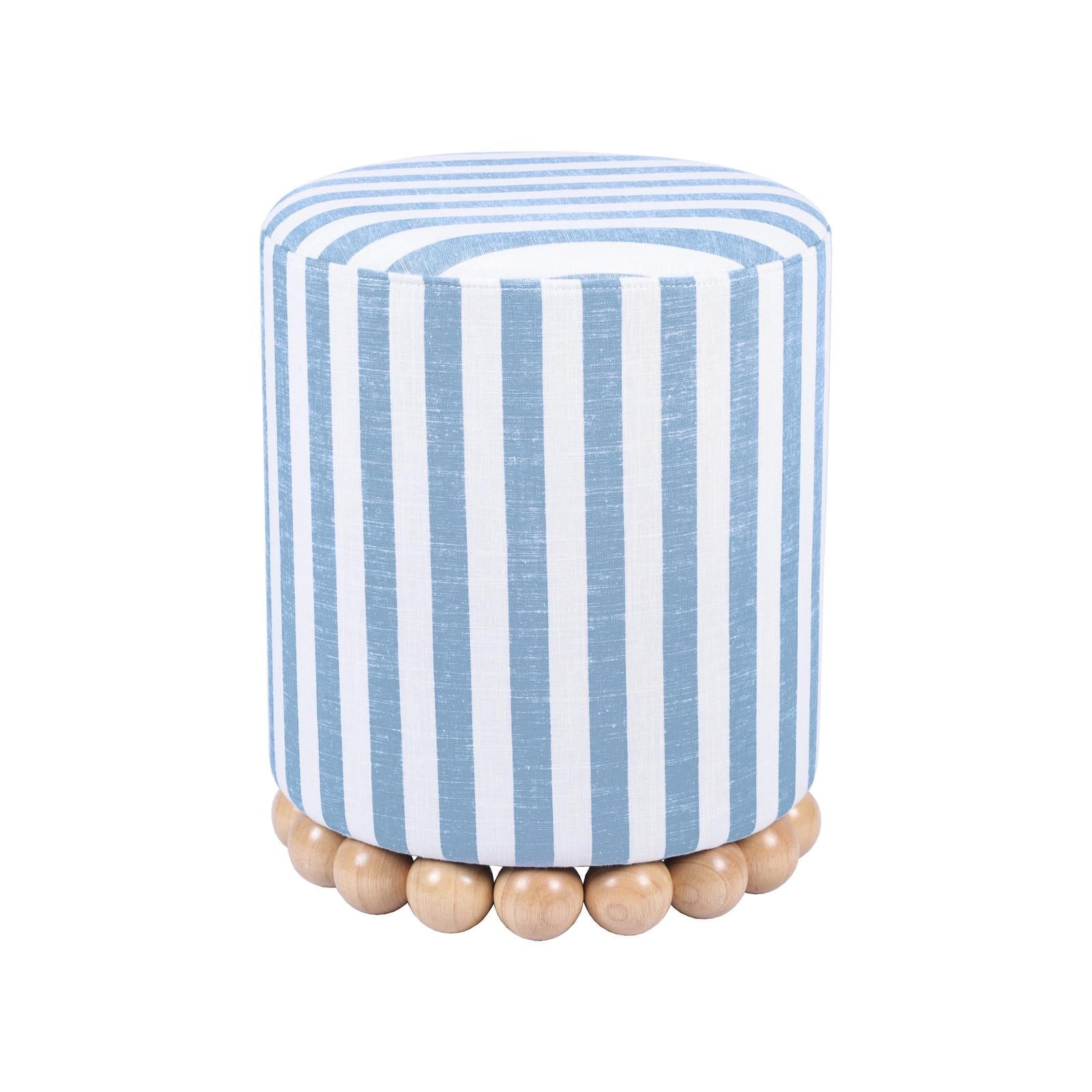 TOV Furniture Dex Striped Linen Ottoman