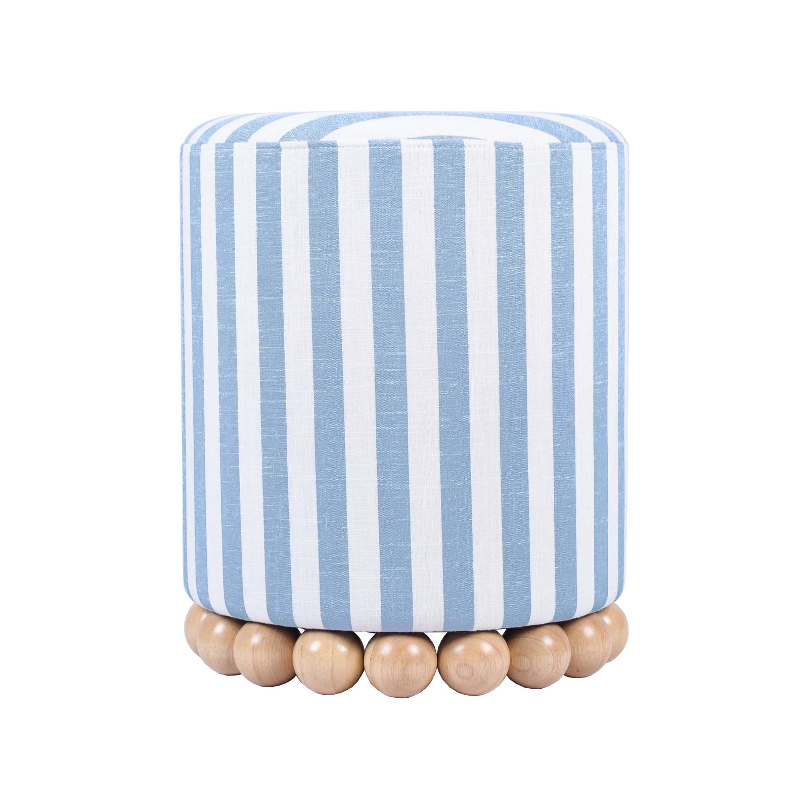 TOV Furniture Dex Striped Linen Ottoman