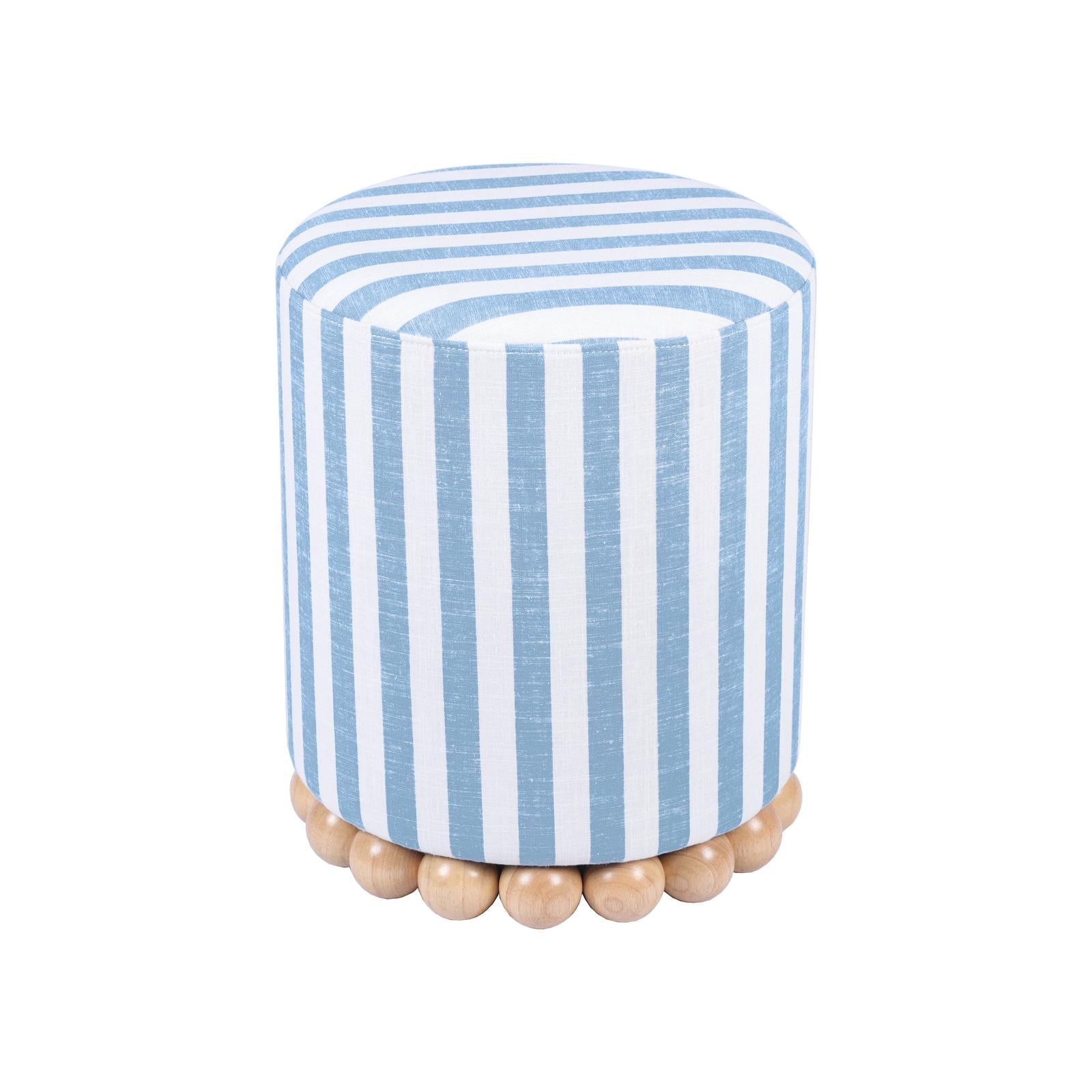TOV Furniture Dex Striped Linen Ottoman