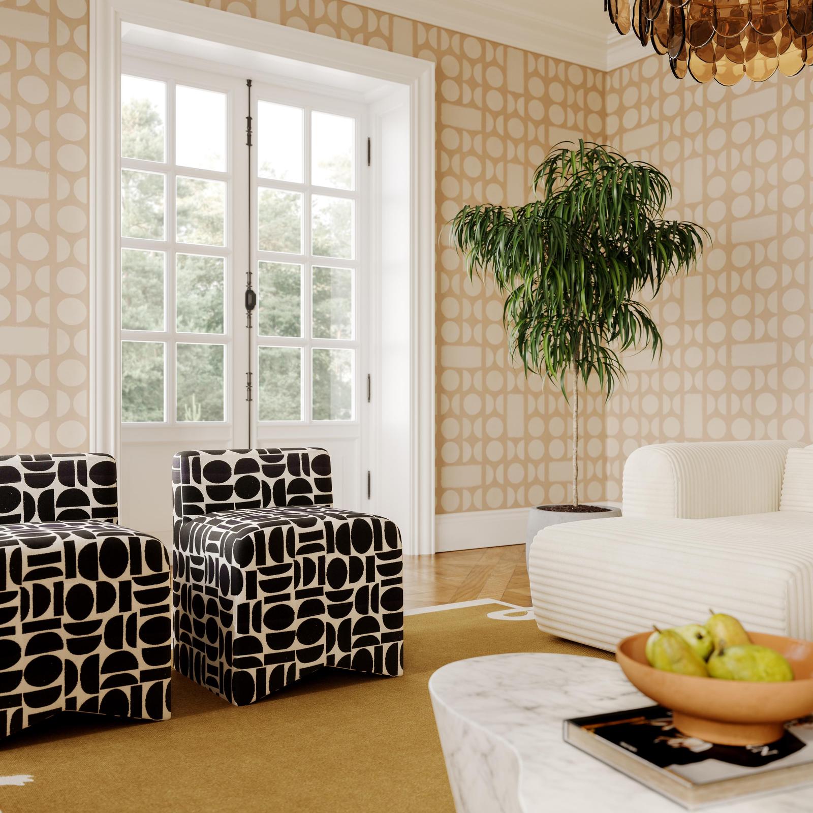 TOV Furniture Pippa Geometric Jacquard Weave Stool