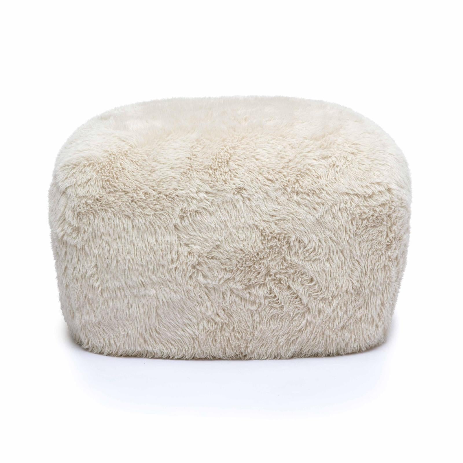 TOV Furniture Britt Contract-Grade Vegan Shearling Ottoman