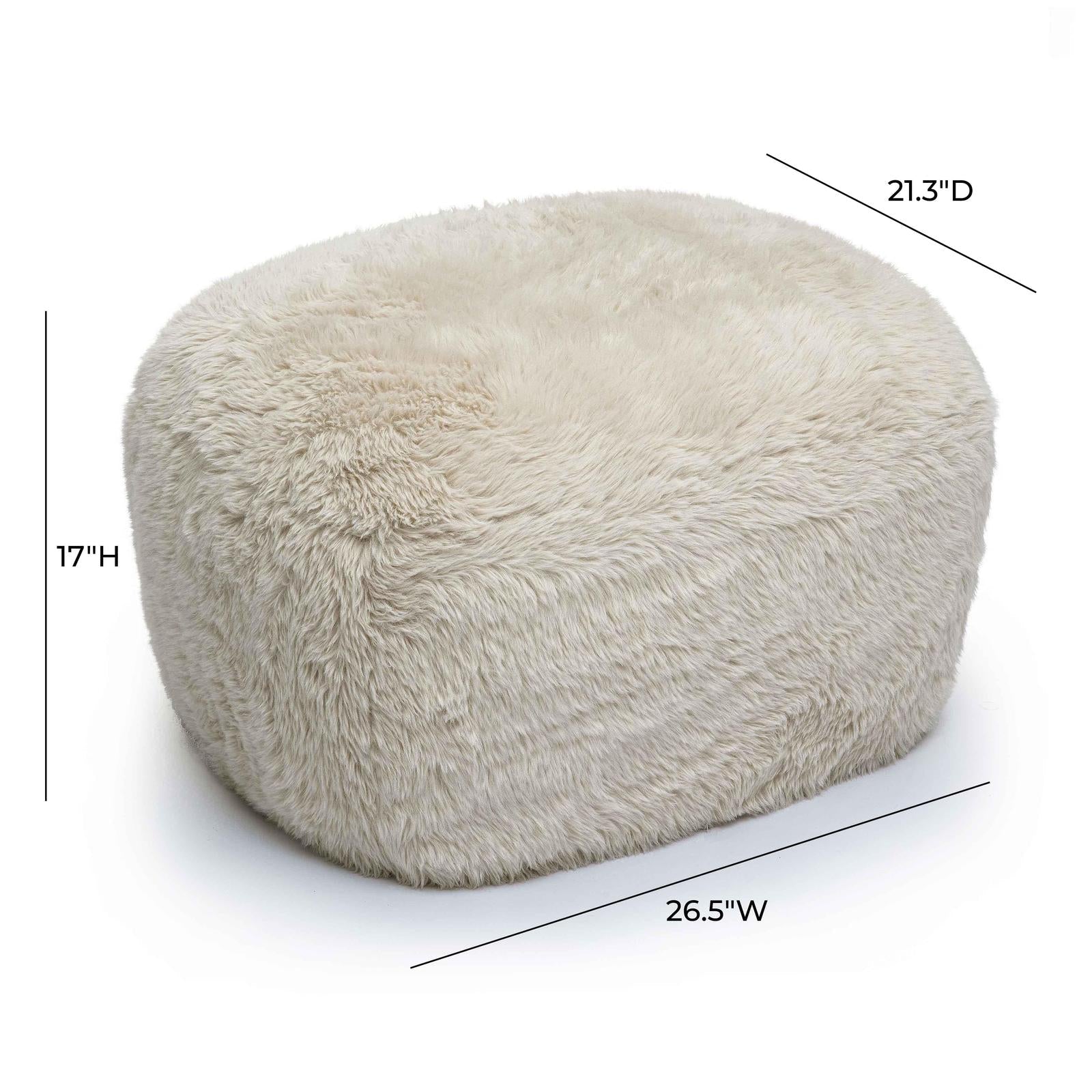 TOV Furniture Britt Contract-Grade Vegan Shearling Ottoman