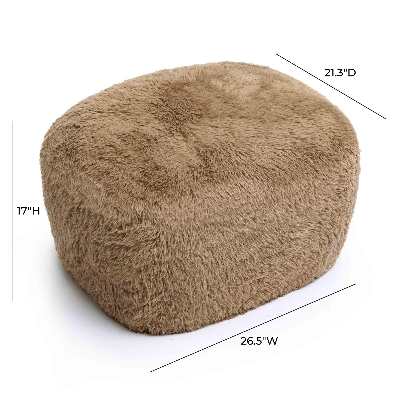 TOV Furniture Britt Contract-Grade Vegan Shearling Ottoman