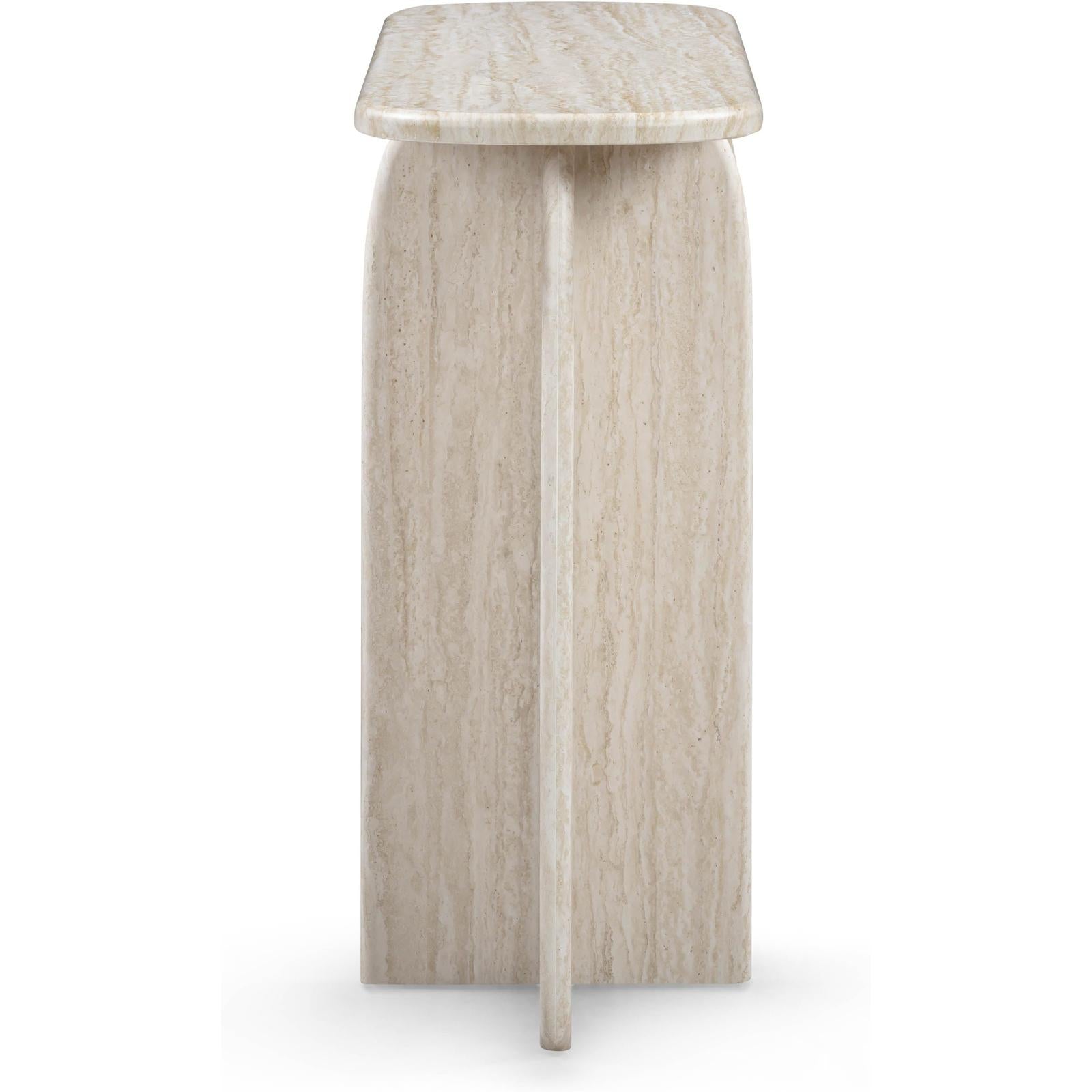 TOV Furniture Clementine Faux Travertine Console Table