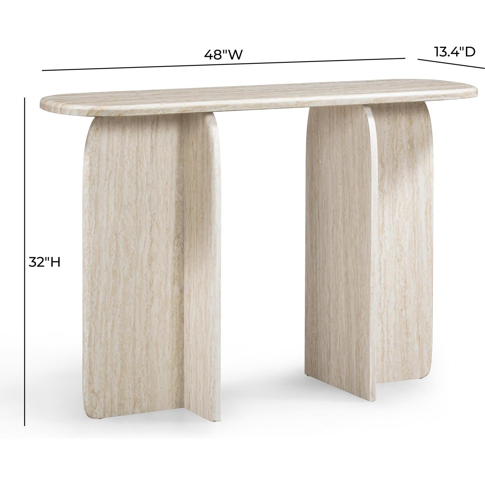 TOV Furniture Clementine Faux Travertine Console Table