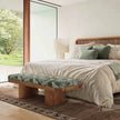 TOV Furniture Ollie Olive Green Leopard Jacquard Bench