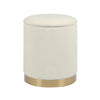 TOV Furniture Zoe Cream Chenille Storage Ottoman