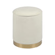 TOV Furniture Zoe Cream Chenille Storage Ottoman
