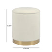 TOV Furniture Zoe Cream Chenille Storage Ottoman