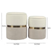 TOV Furniture Gigi Cream and Tan Chenille Storage Ottoman - Set of 2