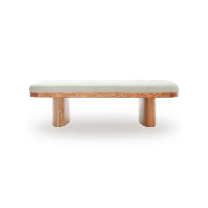 TOV Furniture Ollie White Performance Boucle Large Bench