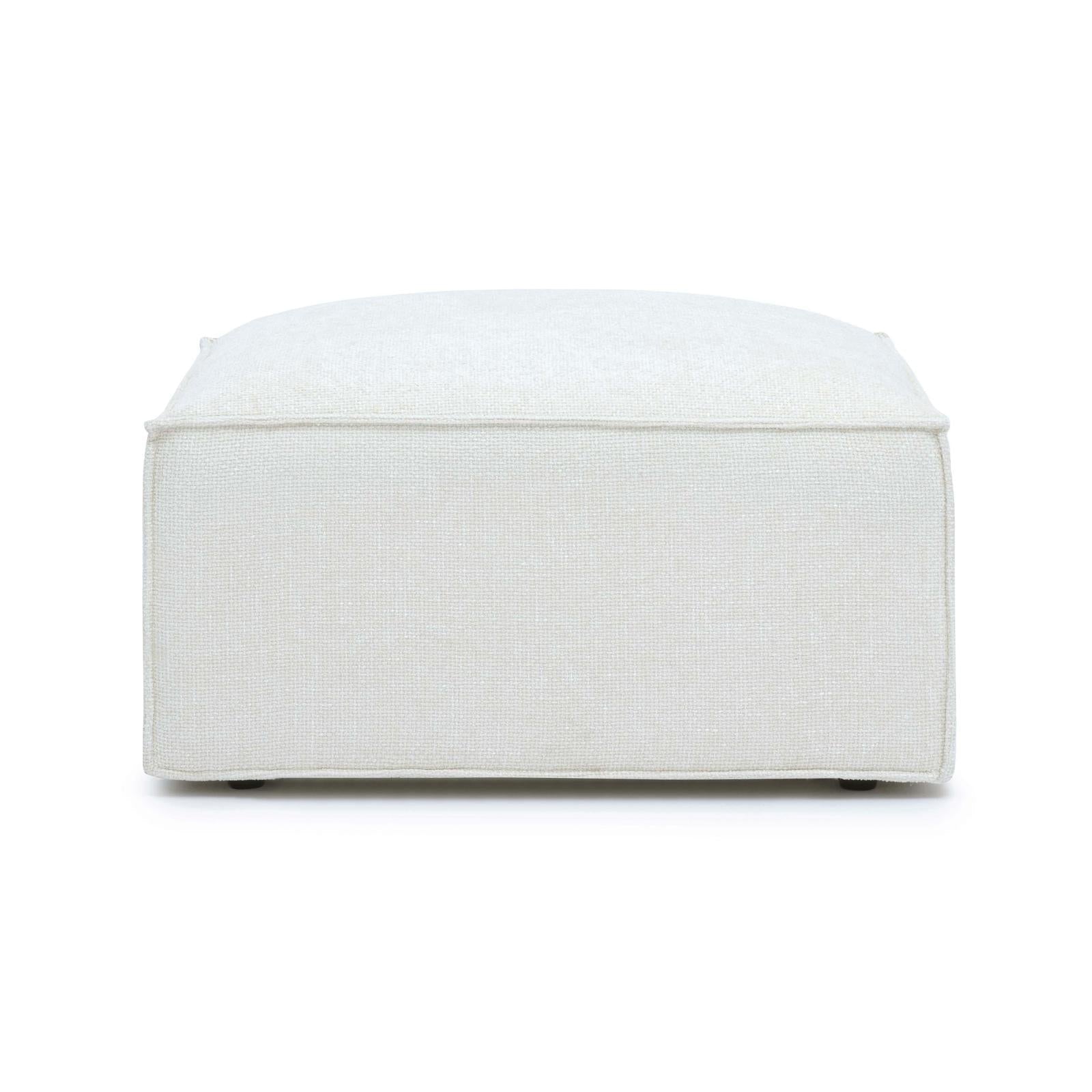 TOV Furniture Mindy Performance Chenille Basketweave Ottoman
