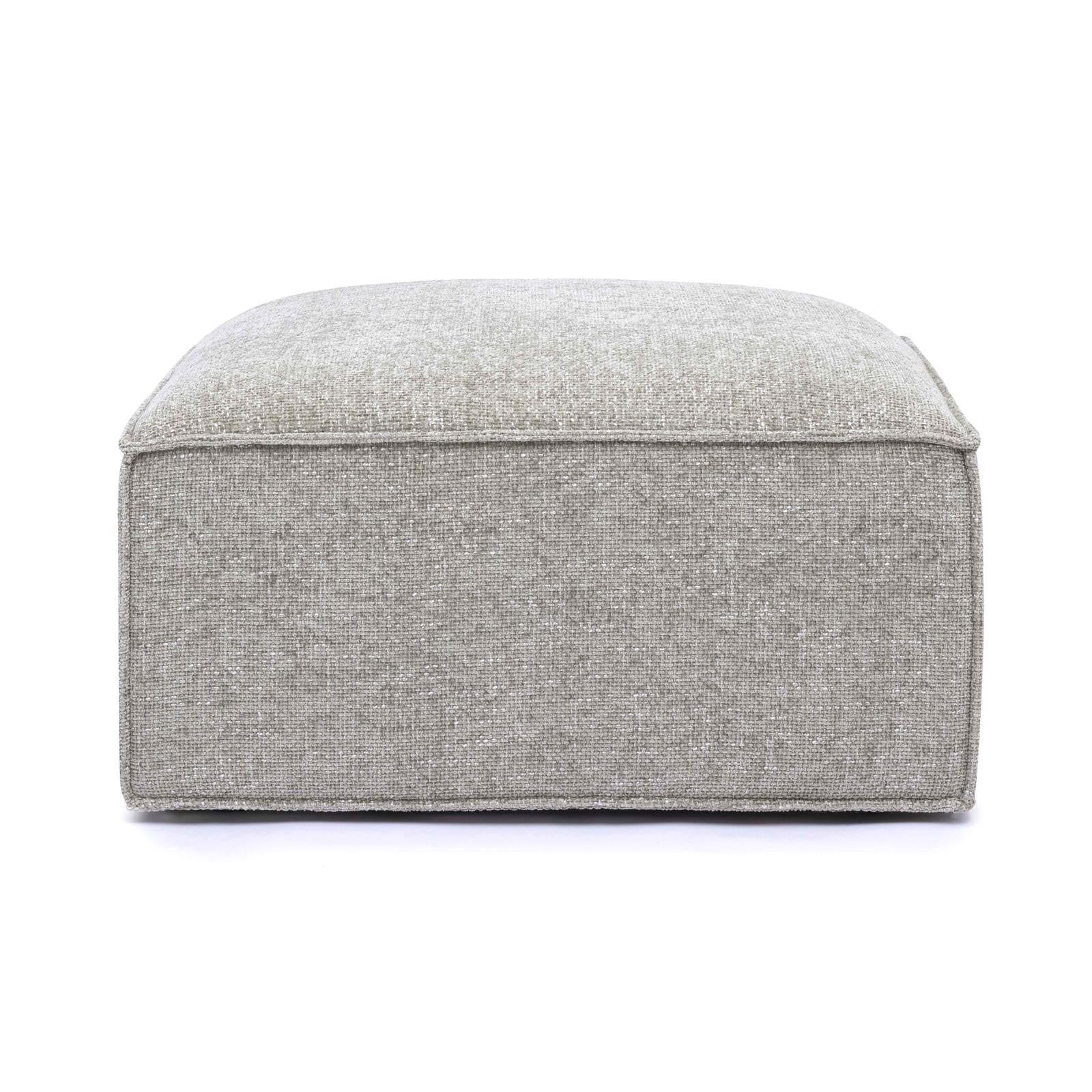 TOV Furniture Mindy Performance Chenille Basketweave Ottoman