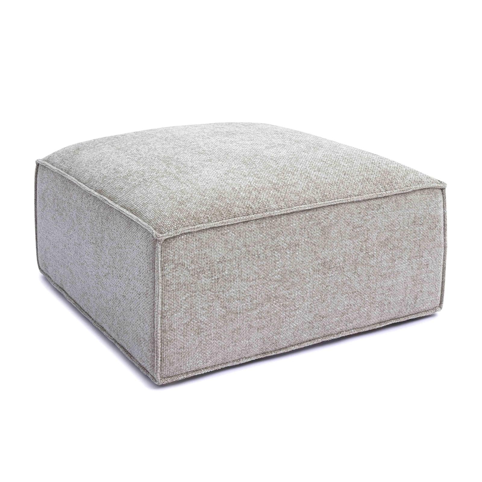 TOV Furniture Mindy Performance Chenille Basketweave Ottoman