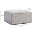 TOV Furniture Mindy Performance Chenille Basketweave Ottoman