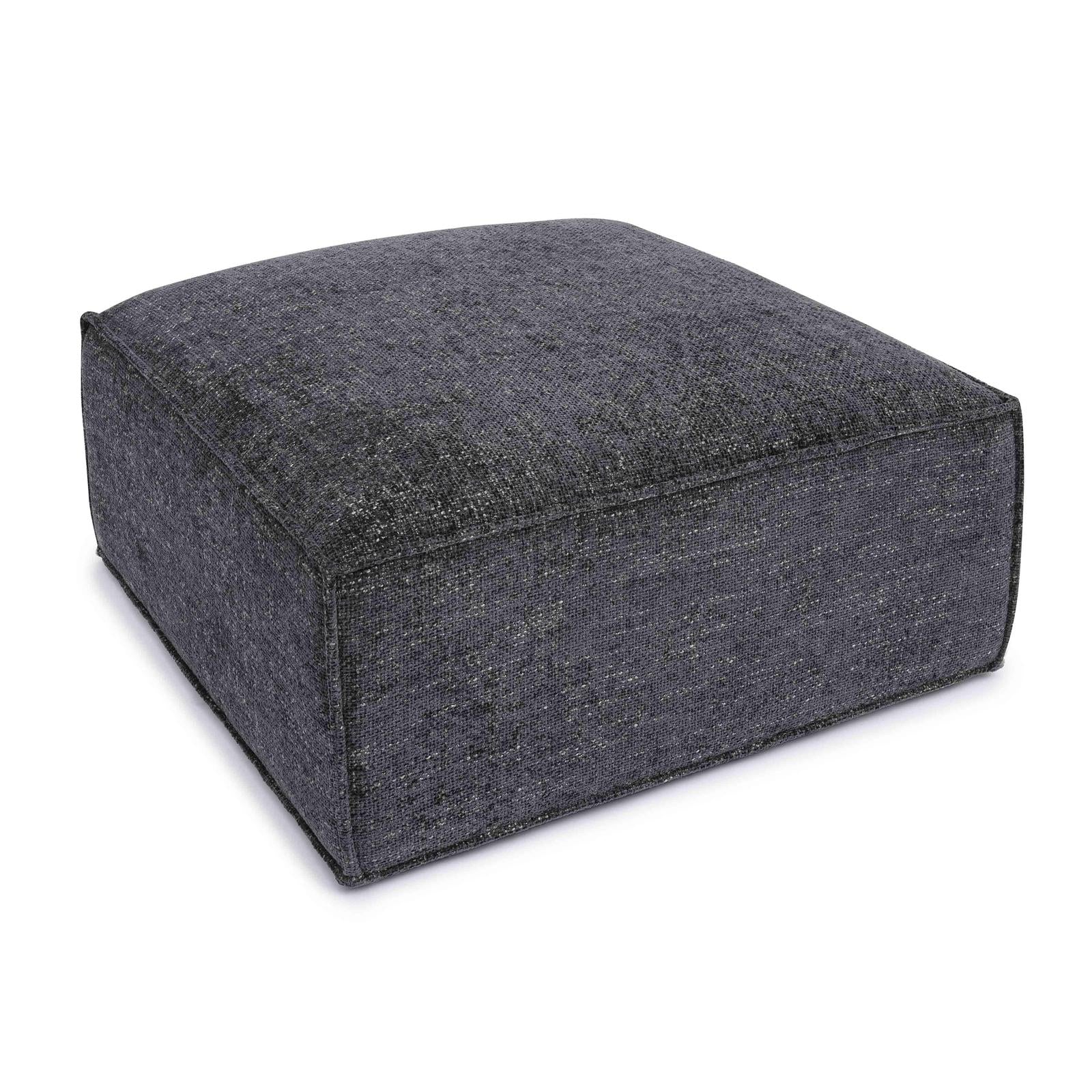TOV Furniture Mindy Performance Chenille Basketweave Ottoman