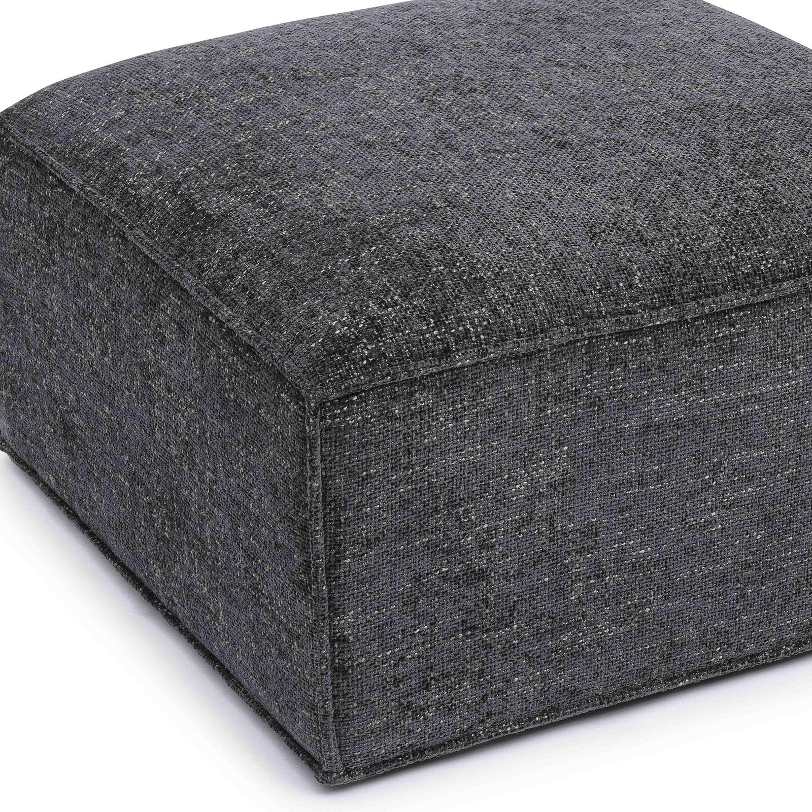 TOV Furniture Mindy Performance Chenille Basketweave Ottoman