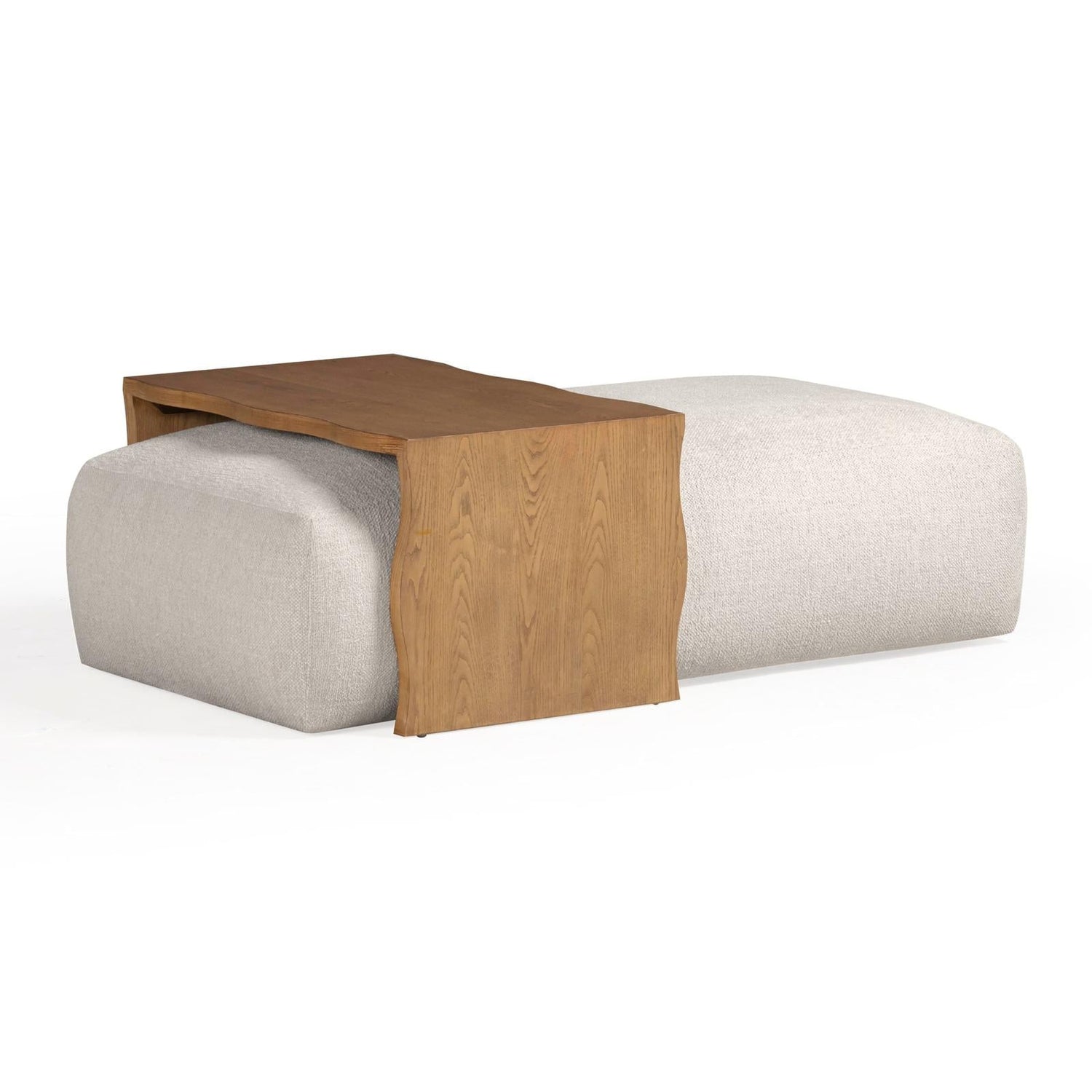 TOV Furniture Spencer 54" Performance Basketweave Ottoman with Bridge Table