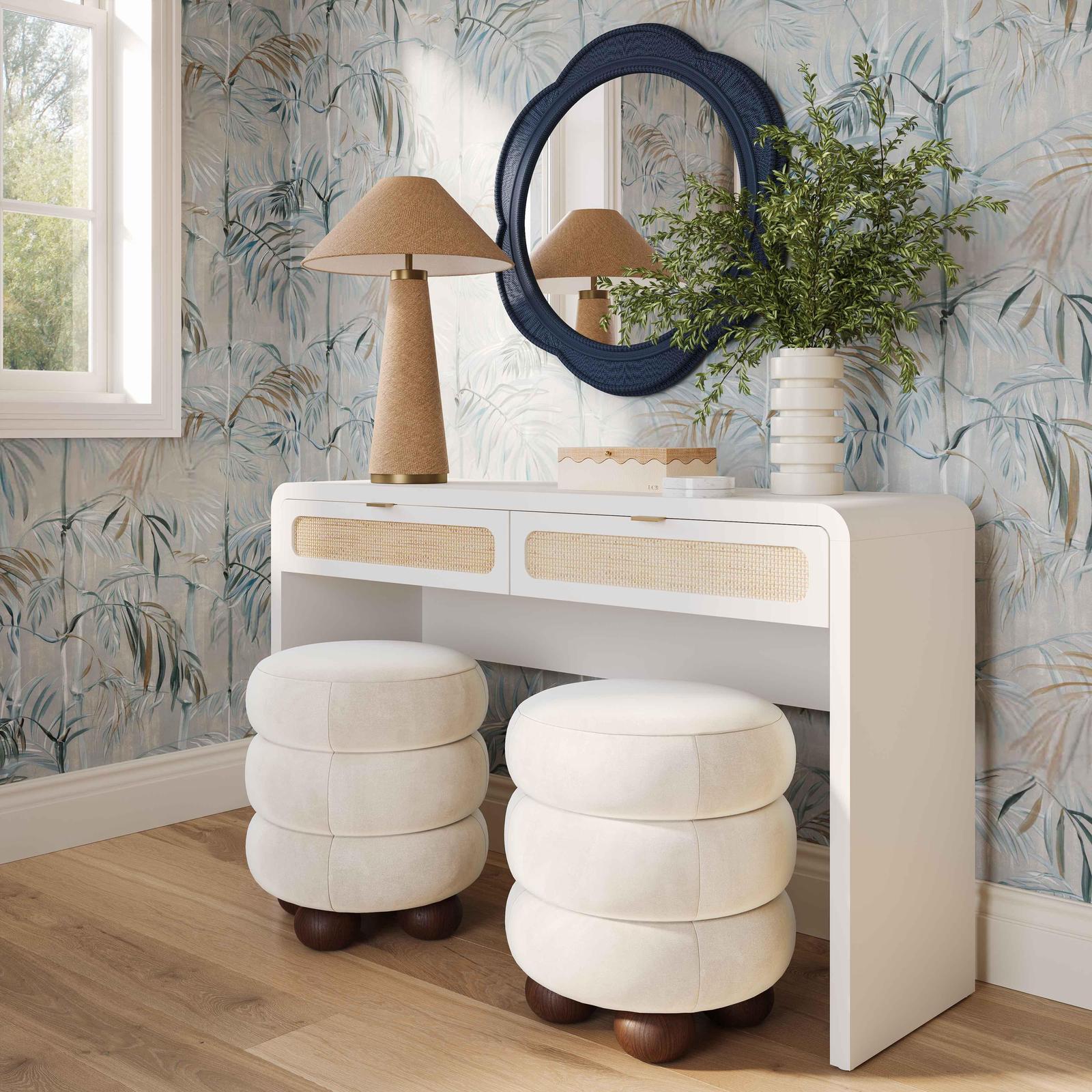 TOV Furniture Patty Rattan 2-Drawer Console Desk