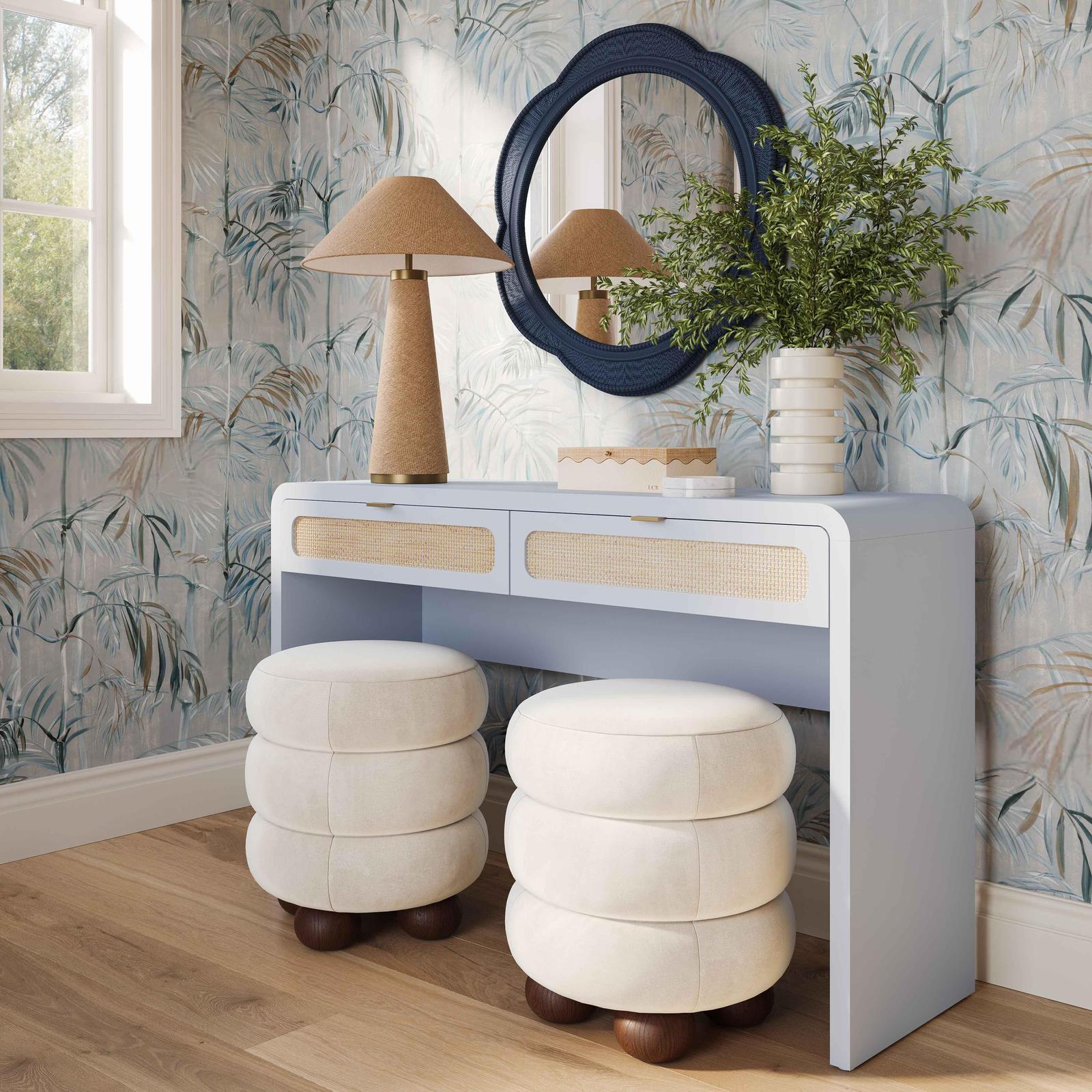 TOV Furniture Patty Rattan 2-Drawer Console Desk
