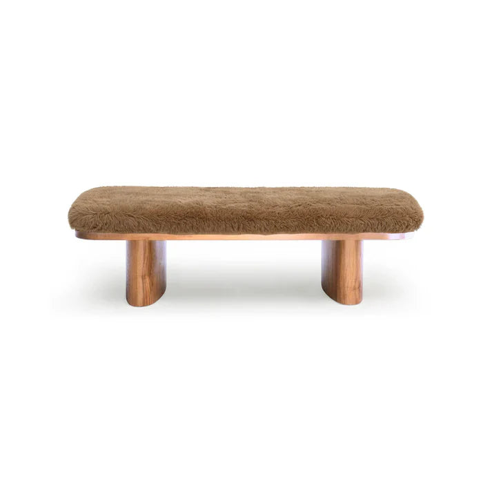 TOV Furniture Ollie Straight Vegan Shearling Large Bench