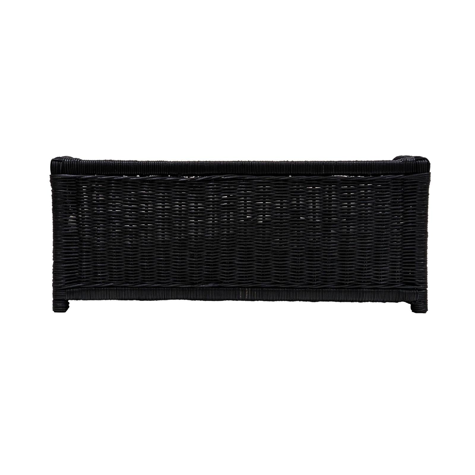 TOV Furniture Poppy Black Rattan Small Pet Bed