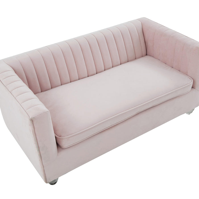 TOV Furniture Aviator Blush Velvet Pet Bed