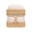 TOV Furniture Lauretta Cream Fabric and Natural Rattan Accent Chair