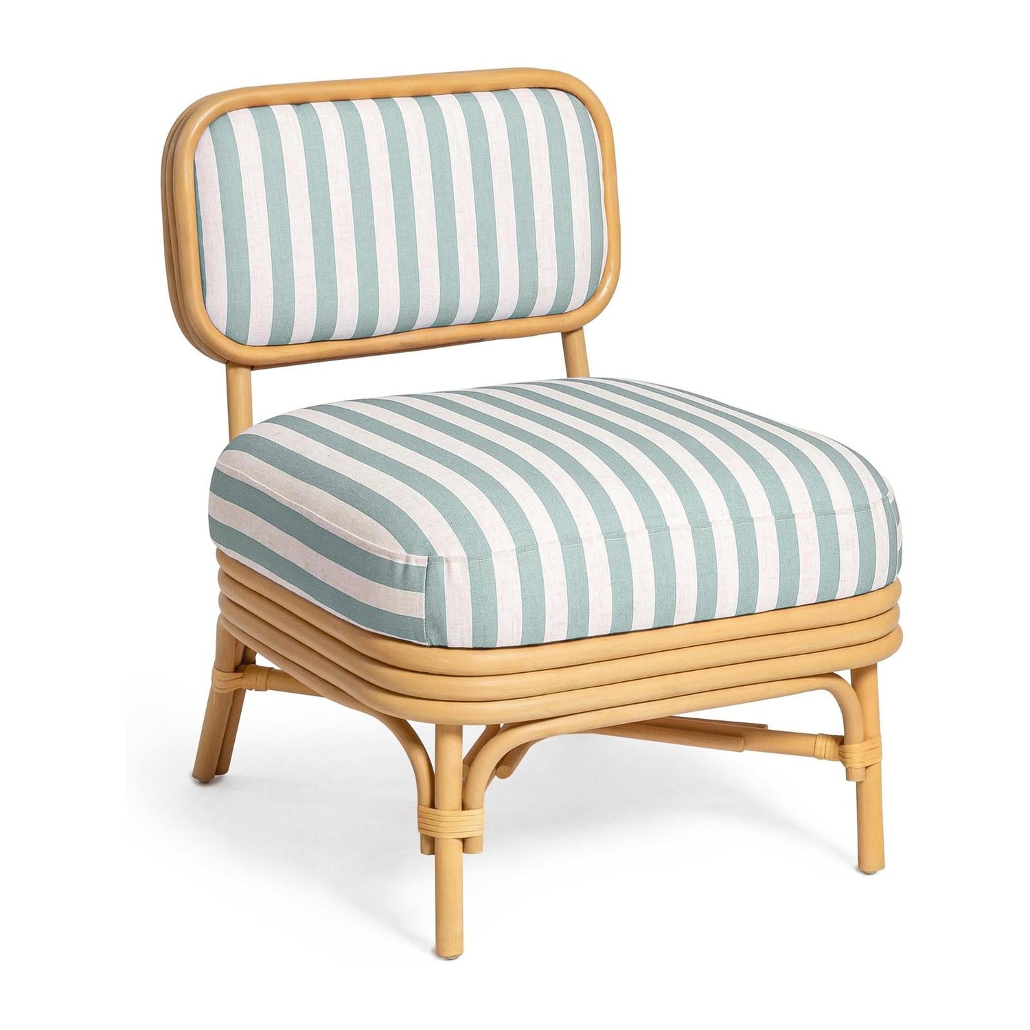 TOV Furniture Dorine Striped Performance Linen & Rattan Accent Chair