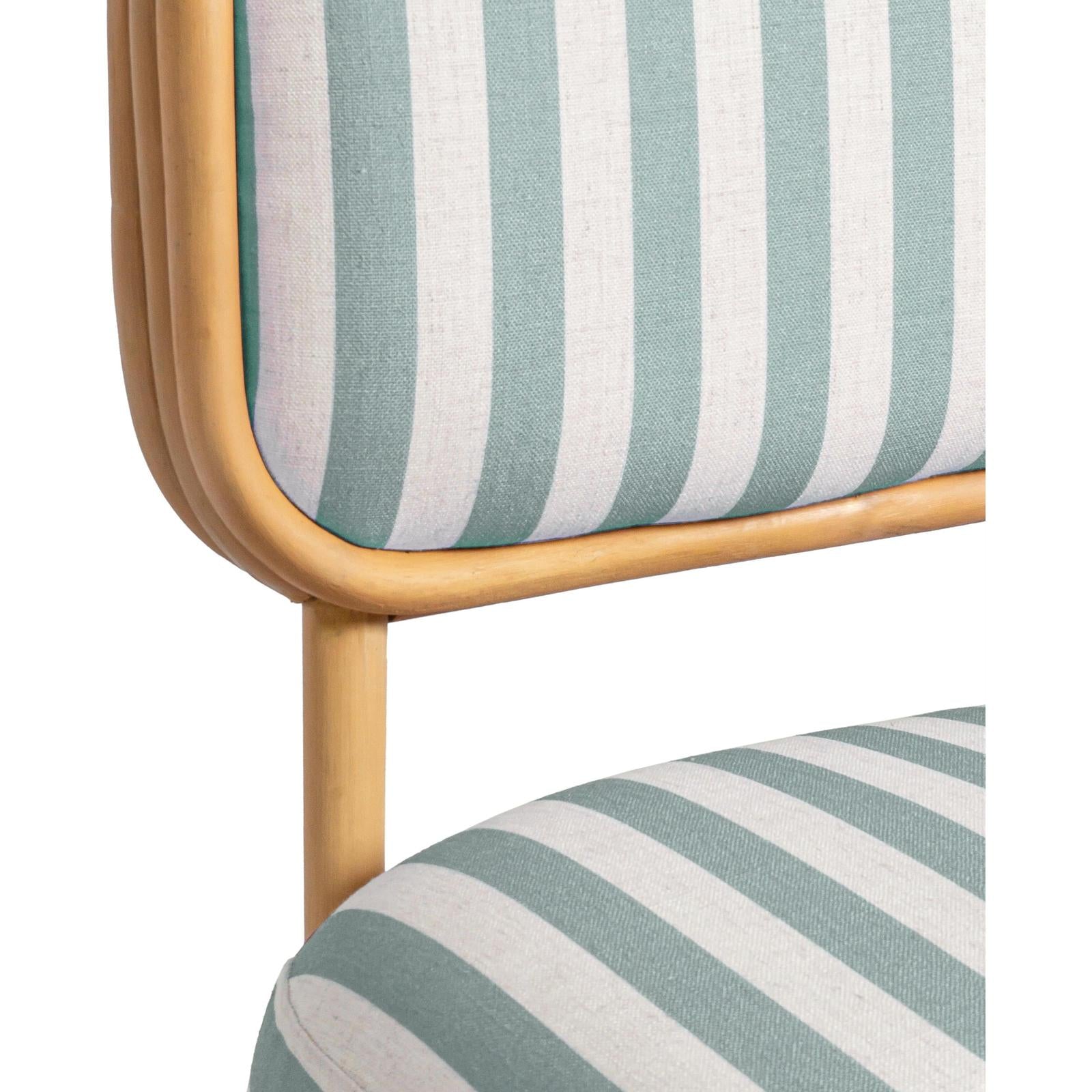 TOV Furniture Dorine Striped Performance Linen & Rattan Accent Chair