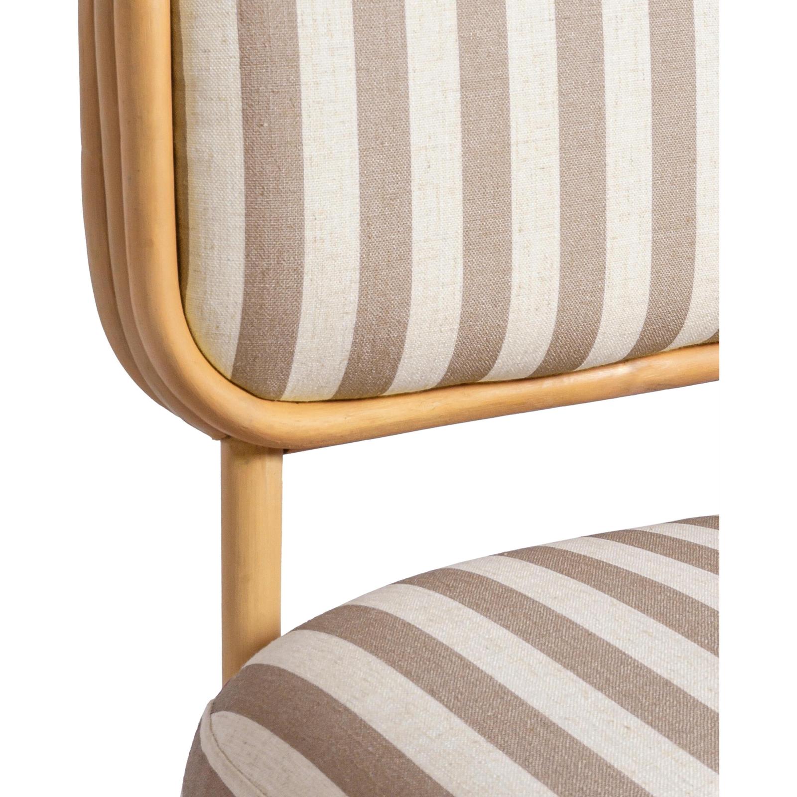 TOV Furniture Dorine Striped Performance Linen & Rattan Accent Chair