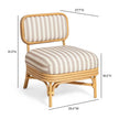 TOV Furniture Dorine Striped Performance Linen & Rattan Accent Chair