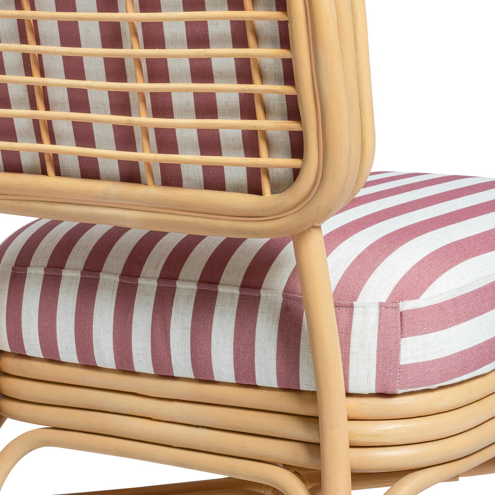 TOV Furniture Dorine Striped Performance Linen & Rattan Accent Chair