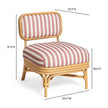 TOV Furniture Dorine Striped Performance Linen & Rattan Accent Chair