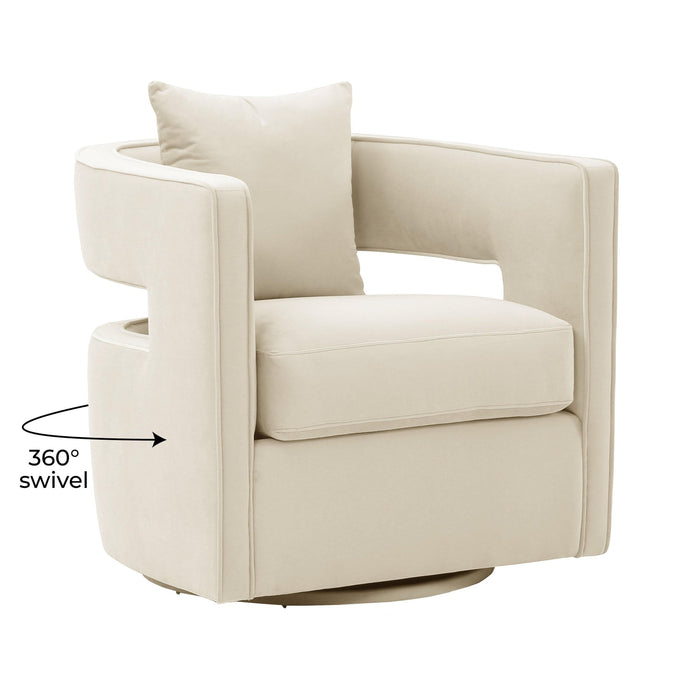 TOV Furniture Kennedy Cream Swivel Chair