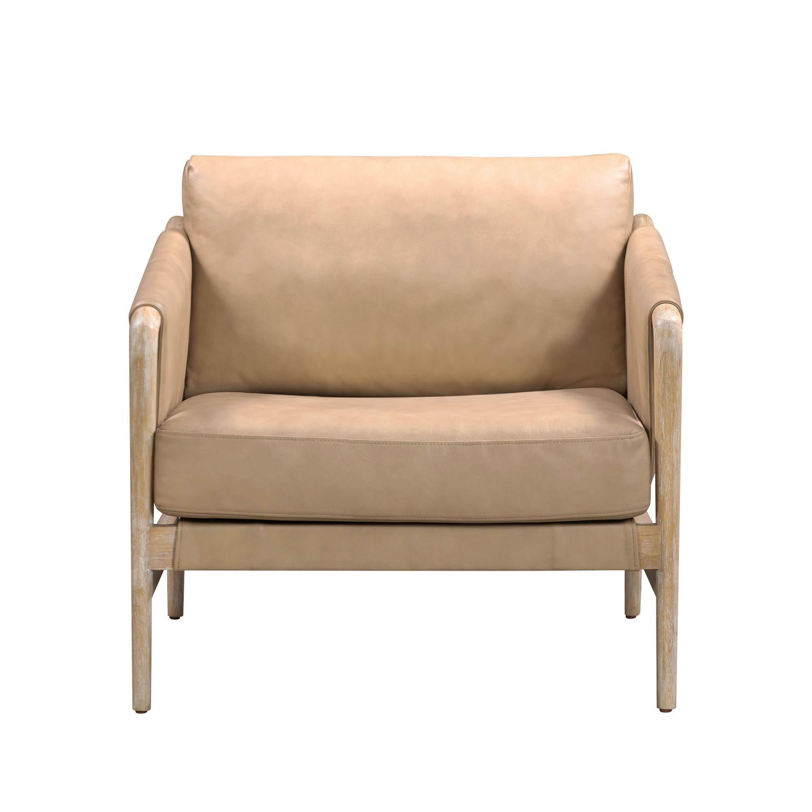 TOV Furniture Chakka Tan Genuine Leather Accent Chair