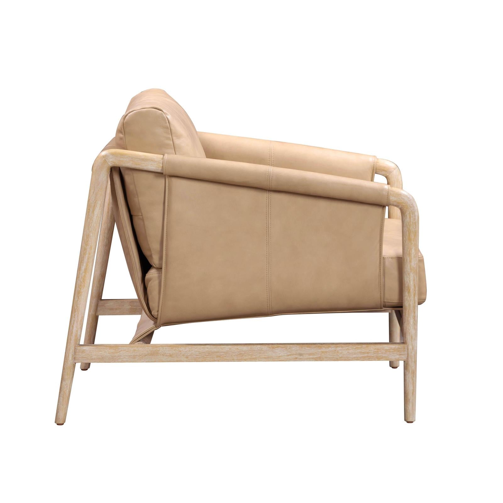 TOV Furniture Chakka Tan Genuine Leather Accent Chair