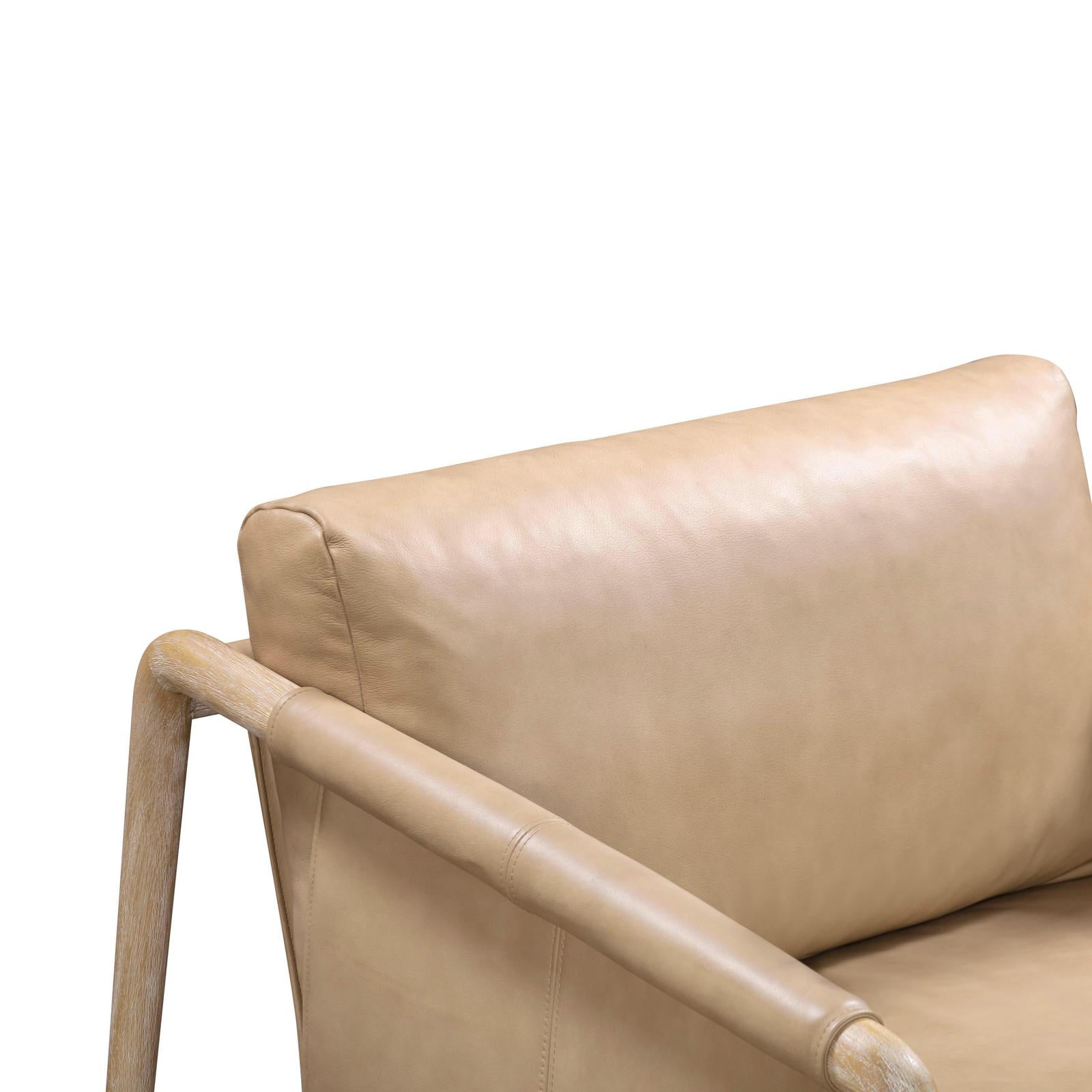 TOV Furniture Chakka Tan Genuine Leather Accent Chair